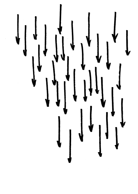 An abstract pattern of raining arrows
